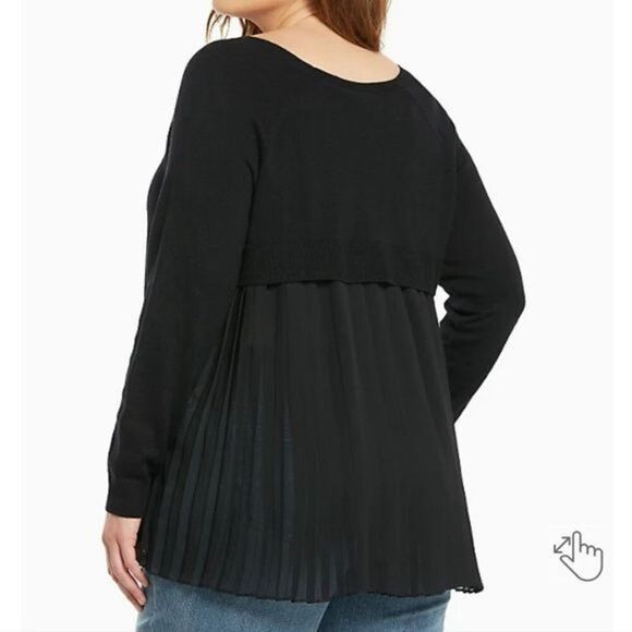 TORRID PLEATED CHIFFON BACK SWEATER XL - Picture 1 of 7
